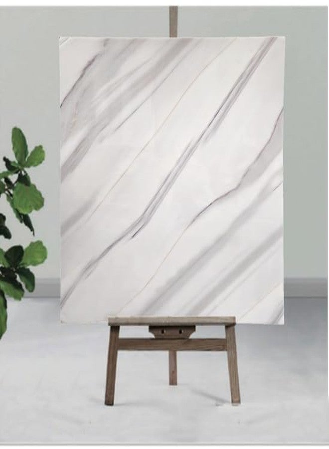 INFINITY DECOR Premium White with Grey Texture Marble UV Panels Marble UV Sheets, self Adhesive Wall Tile (60 cm * 60 cm),Marble Look Wall Panels for Homes and Offices, Adhesive Wallpaper- Pack of 20 - Image 1